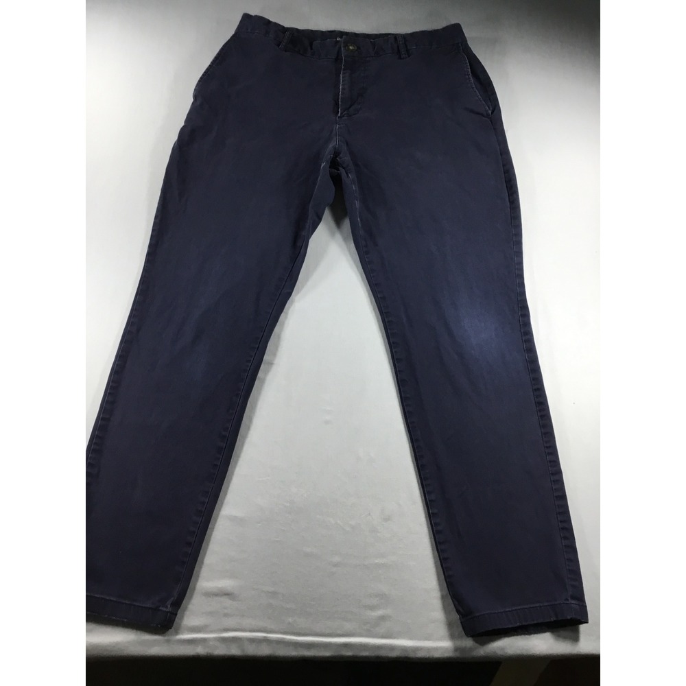 Old Navy 33x32 Classic OfficeChino Built-In Flex Tapered Pants Navy Blue Preppy